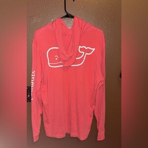 Vineyard Vines Coral Hoodie with White Whale Graphic